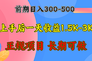 (12975期)前期收益300-500左右.熟悉后日收益1500-3000+,稳定项目,全年可做