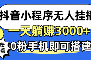 (12988期)抖音小程序无人直播,一天躺赚3000+,0粉手机可搭建,不违规不限流,小…