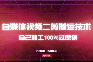 (12995期)详细教你自媒体视频二剪搬运技术,自己加工100%过原创,无脑搬运