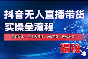 (13001期)在线赚钱新途径:如何用抖音无人直播实现财务自由,全套实操流程,含…