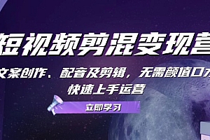 (13009期)短视频剪混变现营:文案创作、配音及剪辑,无需颜值口才,快速上手运营