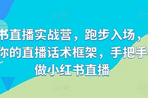 小红书直播实战营,跑步入场,打造专属你的直播话术框架,手把手教你做小红书直播