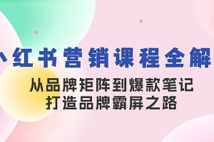 小红书营销课程全解析,从品牌矩阵到爆款笔记,打造品牌霸屏之路