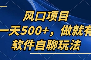 (13087期)一天500+,只要做就有,软件自聊玩法