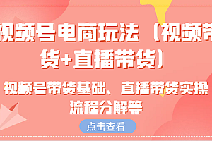 视频号电商玩法(视频带货+直播带货)含视频号带货基础、直播带货实操流程分解等