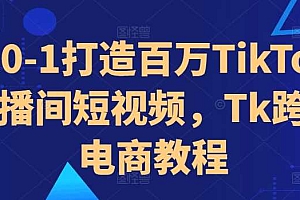 从0-1打造百万TikTok直播间短视频,Tk跨境电商教程