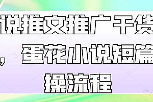 小说推文推广干货分享,蛋花小说短篇实操流程