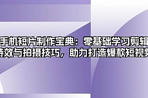(13175期)手机短片制作宝典:零基础学习剪辑、特效与拍摄技巧,助力打造爆款短视频