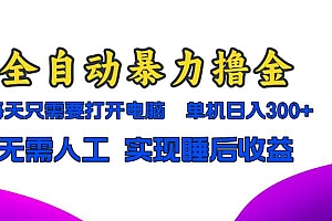 (13186期)全自动暴力撸金,只需要打开电脑,单机日入300+无需人工,实现睡后收益
