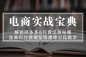 (13195期)电商实战宝典 解锁拼多多&抖音运营秘籍 含高价付费模型搭建等分段教学