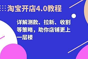 淘宝开店4.0教程,详解测款、拉新、收割等策略,助你店铺更上一层楼
