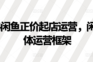 2024闲鱼正价起店运营,闲鱼整体运营框架