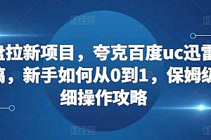 网盘拉新项目,夸克百度uc迅雷一起搞,新手如何从0到1,保姆级详细操作攻略