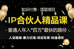 (13297期)IP合伙人最新精品课程,知识付费全流程+最强引流术+小白避坑指南