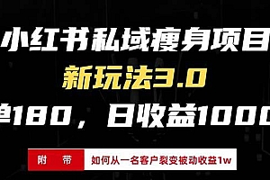 (13348期)小红书瘦身项目3.0模式,新手小白日赚收益1000+(附从一名客户裂变收益…
