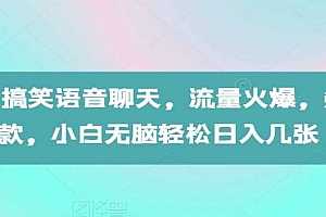 AI生成搞笑语音聊天,流量火爆,条条爆款,小白无脑轻松日入几张【揭秘】