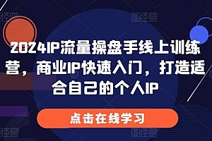 2024IP流量操盘手线上训练营,商业IP快速入门,打造适合自己的个人IP