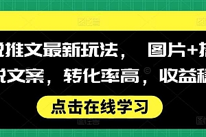 小说推文最新玩法, 图片+搭配小说文案,转化率高,收益稳定