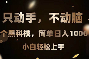 (13422期)只动手,不动脑,扫个黑科技,简单日入1000+,小白轻松上手