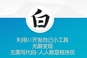 利用AI开发自己小工具 无限变现 无需写代码 人人都是程序员