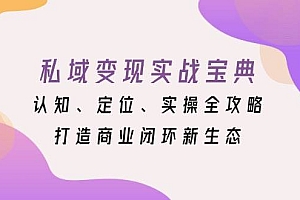 (13483期)私域变现实战宝典:认知、定位、实操全攻略,打造商业闭环新生态