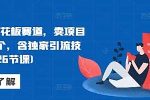 网创天花板赛道,卖项目月入6个,含独家引流技术(共26节课)
