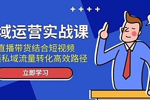 (13587期)私域运营实战课:直播带货结合短视频,解锁私域流量转化高效路径