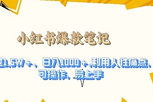 利用人性的痛点,打造爆款笔记,获得点赞超过1.5W+,日入1k【揭秘】