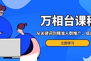 (13595期)万相台课程:从关键词到精准人群推广,组合玩法高效应对多场景电商营销…