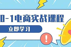 从零做电商实战课程,教你如何获取访客、选品布局,搭建基础运营团队