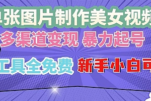 (13610期)单张图片作美女视频 ,多渠道变现 暴力起号,所有工具全免费 ,新手小…