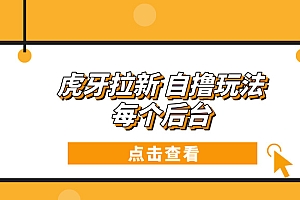 (13631期)虎牙拉新自撸玩法 每个后台每天100+