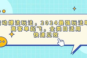 (13635期)活动爆流玩法,2024最强玩法助力,高客单起飞,全类目适用,快速见效