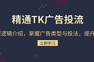 (13641期)精通TK广告投流:底层逻辑介绍,掌握广告类型与投法,提升效果
