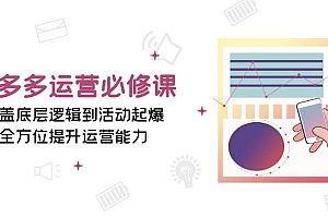 (13647期)拼多多运营必修课:涵盖底层逻辑到活动起爆,全方位提升运营能力