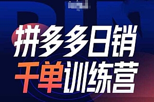 拼多多日销千单训练营第31期-微付费带免费流玩法