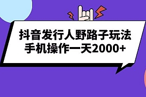 (13657期)抖音发行人野路子玩法,手机操作一天2000+