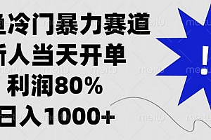 (13660期)闲鱼冷门暴力赛道,新人当天开单,利润80%,日入1000+