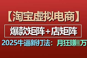 淘宝虚拟电商,2025牛逼新打法:爆款矩阵+店矩阵,月入过万