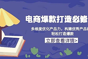 (13689期)电商爆款打造必修课:多维度优化产品力,构建优秀产品梯队,轻松打造爆款