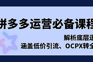 (13700期)拼多多运营必备课程,解析底层逻辑,涵盖低价引流、OCPX转全站
