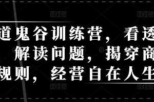 天道鬼谷训练营,看透规律,解读问题,揭穿商业规则,经营自在人生
