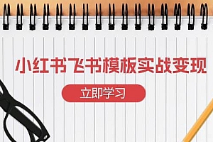 (13736期)小红书飞书 模板实战变现:小红书快速起号,搭建一个赚钱的飞书模板
