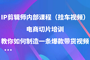 IP剪辑师内部课程(挂车视频),电商切片培训,教你如何制造一条爆款带货视频(更新)