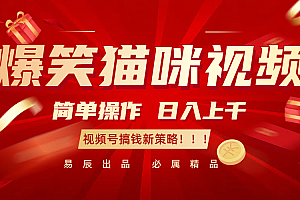 爆笑猫咪视频:简单操作,日入过千,视频号搞钱新策略!