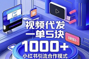 视频代发,一单5块,小红书引流合作模式,一部手机轻松日入多张【揭秘】
