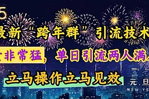 最新“跨年群”引流,流量非常猛,单日引流两人满人群,立马操作立马见效【揭秘】