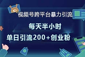 视频号跨平台暴力引流,每天半小时,单日引流200+精准创业粉