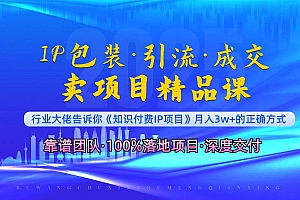 (13780期)《IP包装·暴力引流·闪电成交卖项目精品课》如何在众多导师中脱颖而出?