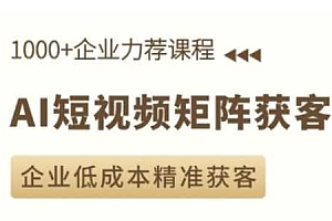 AI短视频矩阵获客实操课,企业低成本精准获客